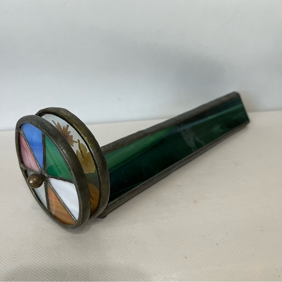 Vintage Handmade Glass Kaleidoscope Signed Faye Miller 1983 Colorful Floral